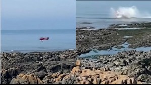 Video muestra el momento exacto en que avioneta se estrella en el mar en Gales: Piloto terminó a salvo