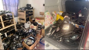Descubren más de 500 espejos robados a autos en vivienda de Santiago Centro
