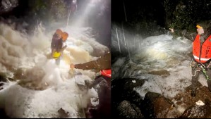 Videos muestran rescate a pareja extraviada desde el lunes en San José de Maipo: Estaban con principio de hipotermia