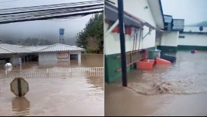 Comisaría y hospital de Licantén quedan inundadados tras sistema frontal