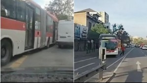 Chofer de bus Red embiste camioneta y se da a la fuga atacando a transeúntes en Recoleta