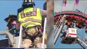 Falla en montaña rusa en EEUU: Personas quedaron colgando cabeza abajo por horas hasta ser rescatadas