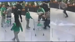 Video muestra violento ataque con arma blanca a guardias y trabajador de supermercado en Viña del Mar