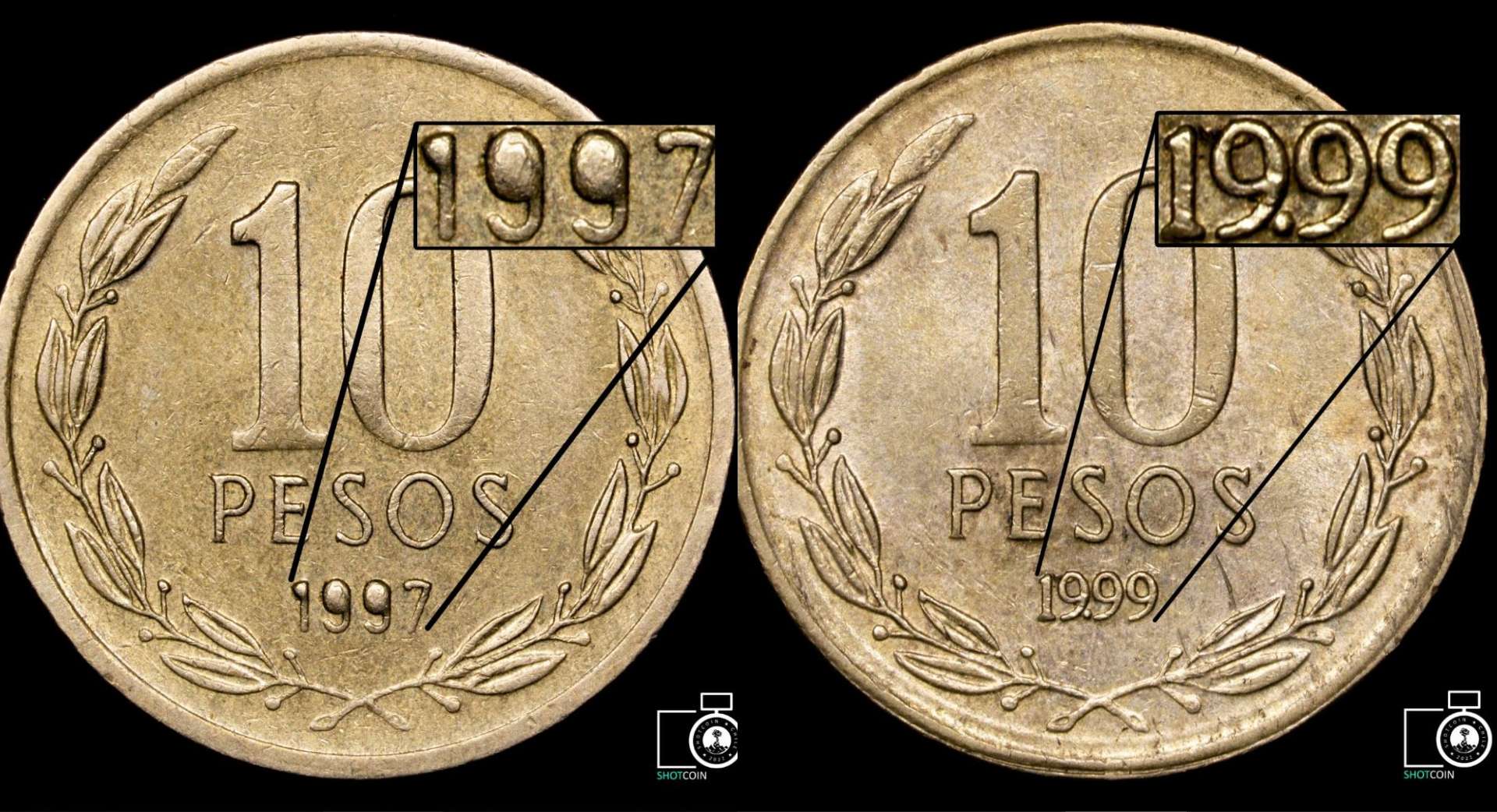 Moneda de 1997 con los 