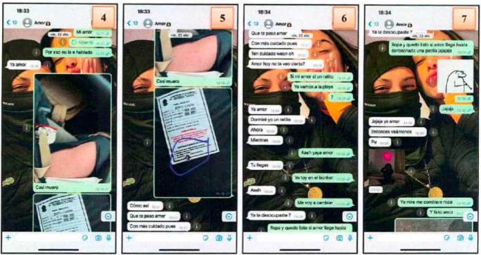 Conversación entre Andrés y Javiera (evidencia obtenida por la PDI)