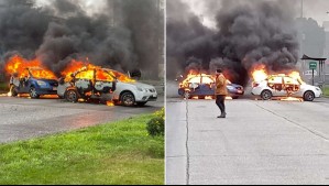 Violento asalto en caja de compensación en Hualpén: Delincuentes quemaron vehículos y escaparon con millonario botín