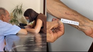 'El más especial que he hecho': Abuelo le pidió a su nieta que le tatuara las últimas palabras de su fallecida esposa