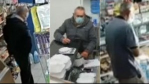 Comerciantes denuncian a 'ladrón senior': Videos captan a sujeto sustrayendo celulares