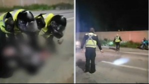 Lo mantuvieron reducido contra el pavimento: Video muestra control municipal en que murió conductor en Calera de Tango