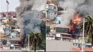 Gran incendio en Valparaíso: Varias casas se ven afectadas en cerro Mariposa