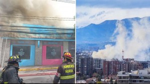 Incendio afecta a restaurante peruano en Ñuñoa: Columna de humo se ve desde distintos puntos de Santiago