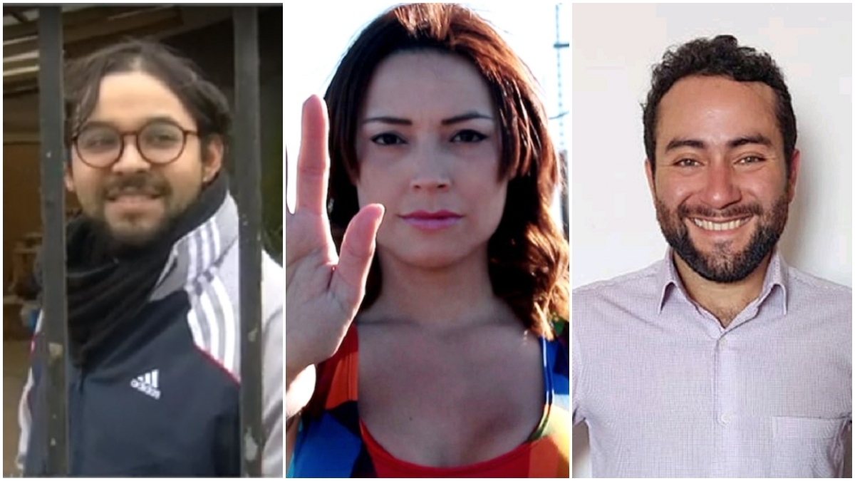 De izquierda a derecha, Matías Godoy, Camila Polizzi y Sebastián Polanco.