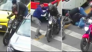 Video muestra impresionante captura de motochorros en Providencia: Carabineros se abalanzaron sobre delincuentes