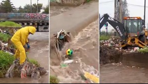 Canal Santa Marta de Maipú sube nivel y se llena de basura: Hasta una silla de escritorio se encontró en la ribera