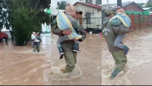 Video muestra rescate de niño en San Clemente: Viviendas se encuentran con un metro y medio de agua
