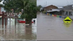 Licantén bajo el agua: Videos muestran que profundidad de la inundación llega a casi los dos metros