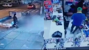Registro muestra cómo dos sujetos armados asaltaron un mall chino y amenazaron a sus trabajadoras en Pitrufquén