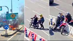 Conductor de delivery incendia su moto y muerde a inspector para escapar de fiscalización en Las Condes
