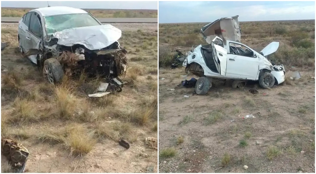 Así quedaron los vehículos involucrados en el fatal accidente. El de la izquierda corresponde al de la fallecida familia (TN)