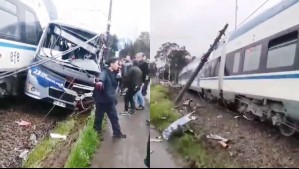 Videos muestran consecuencias de brutal colisión entre Biotren y un bus que dejó al menos seis fallecidos