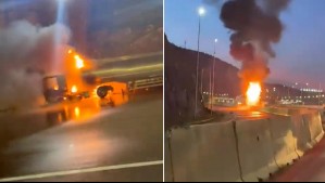 Camión incendiado en Ruta 5 Sur: Mantienen restricción de tránsito hacia Santiago cerca de peaje Angostura