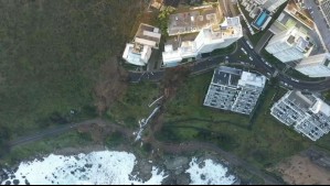 Ahora son dos los socavones en Viña del Mar: Fotos de dron evidencian el peligro que corren dos edificios