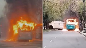 Overoles blancos queman buses del transporte público en cercanías del Liceo de Aplicación