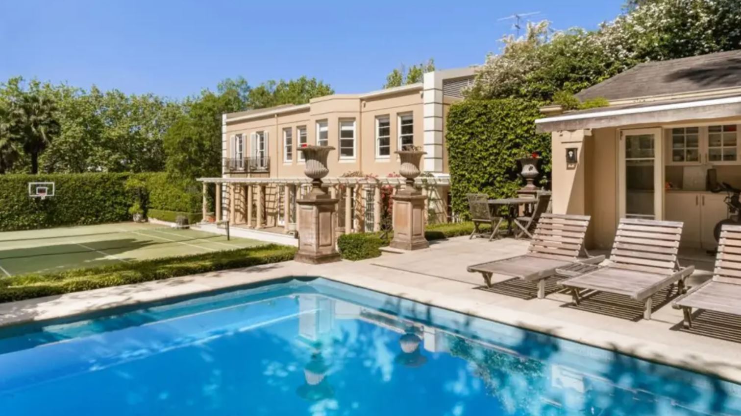 Piscina de la casa que arrendó Hugh Jackman