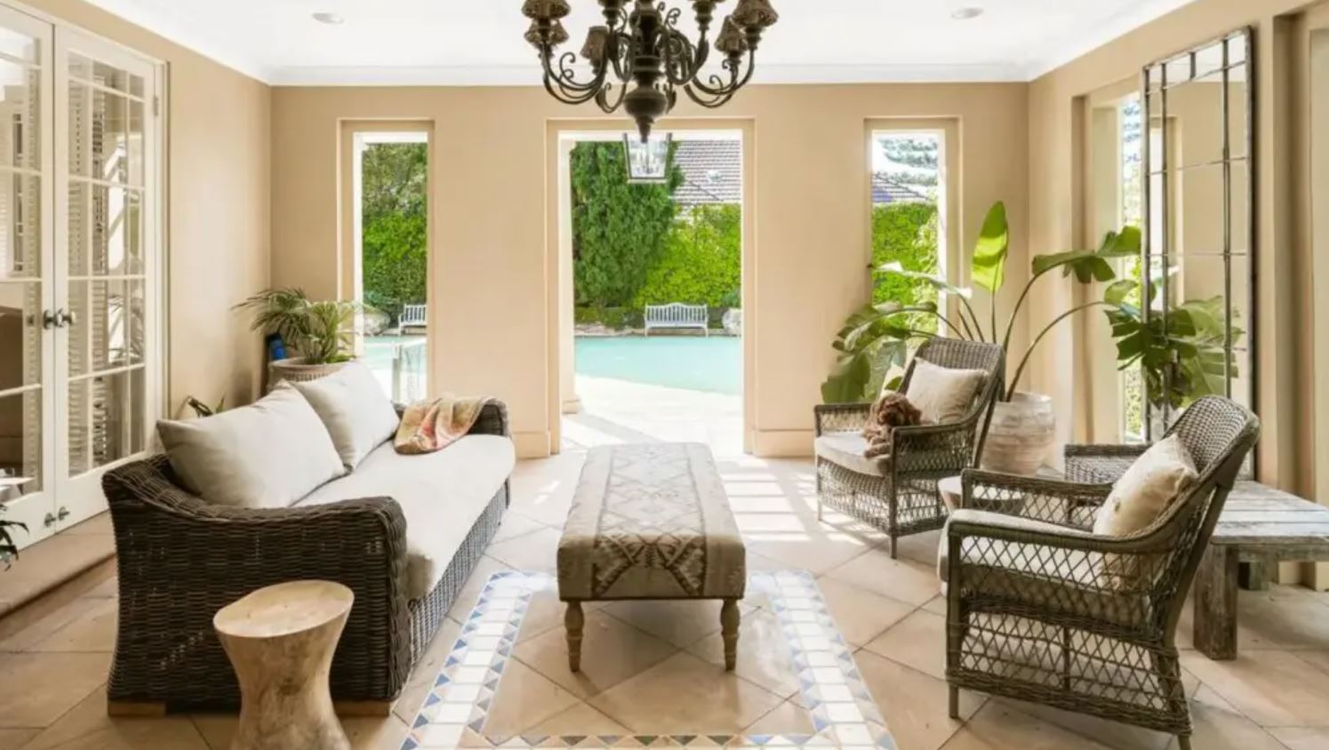 Uno de los espacios de la casa que arrendó Hugh Jackman