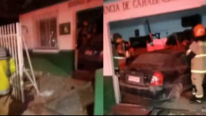 Vehículo quedó incrustado en comisaría de Chépica: Conductor iba 'bajo los efectos del alcohol'