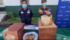 Arica: Incautan 332 kilos de cocaína de alta pureza oculta en tronco de madera que iba a Medio Oriente