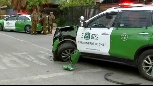 Persecución policial a camión robado terminó con una patrulla de Carabineros chocada en Puente Alto
