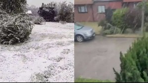 Lluvia, viento, nieve y granizos: Videos muestran el paso del sistema frontal en la zona centro-sur del país