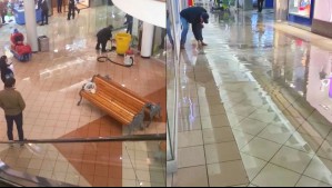 Videos muestran a mall de Santiago inundado tras intensa lluvia en la capital