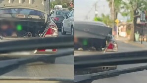 Insólito video muestra a niños siendo trasladados en el maletero de un vehículo en La Pintana