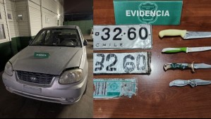 Detienen a cuatro sujetos que iban contra el tránsito en auto robado en Buin: Intentaron huir al ser descubiertos