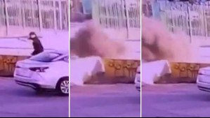 Video muestra momento en que lanzan granada que hirió a carabinera en Santiago