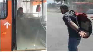 San Bernardo: Captan agresión de sujeto a chofer de bus RED que le exigió pagar pasaje