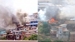 Gran incendio en Valparaíso: Al menos dos casas resultaron afectadas en Cerro Toro