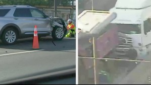 Múltiples choques generan gran congestión en la Ruta 5 a la altura de San Miguel: Cerca de 15 vehículos involucrados