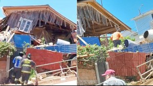 Camión choca y destruye casa en cerro Florida de Valparaíso: Hay tres menores y dos adultos lesionados