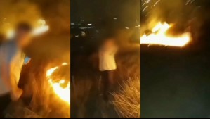 Incendio forestal afectó a Villa Alemana en Navidad: Grabaron a hombre que lanzó fuegos artificiales en el sector