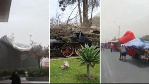 Videos y fotos muestran efectos de tormenta de arena y viento en la región de Atacama: Dañada antigua locomotora