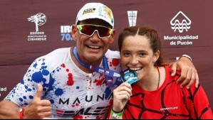 'Vamos que se puede': Laura de la Fuente acompañó a su padre en el Ironman 70.3 de Pucón