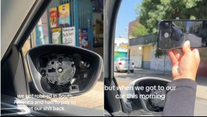 'Esto es común en Santiago': Tiktokers británicas sufren robo de espejos del auto y revelan cómo los recuperaron