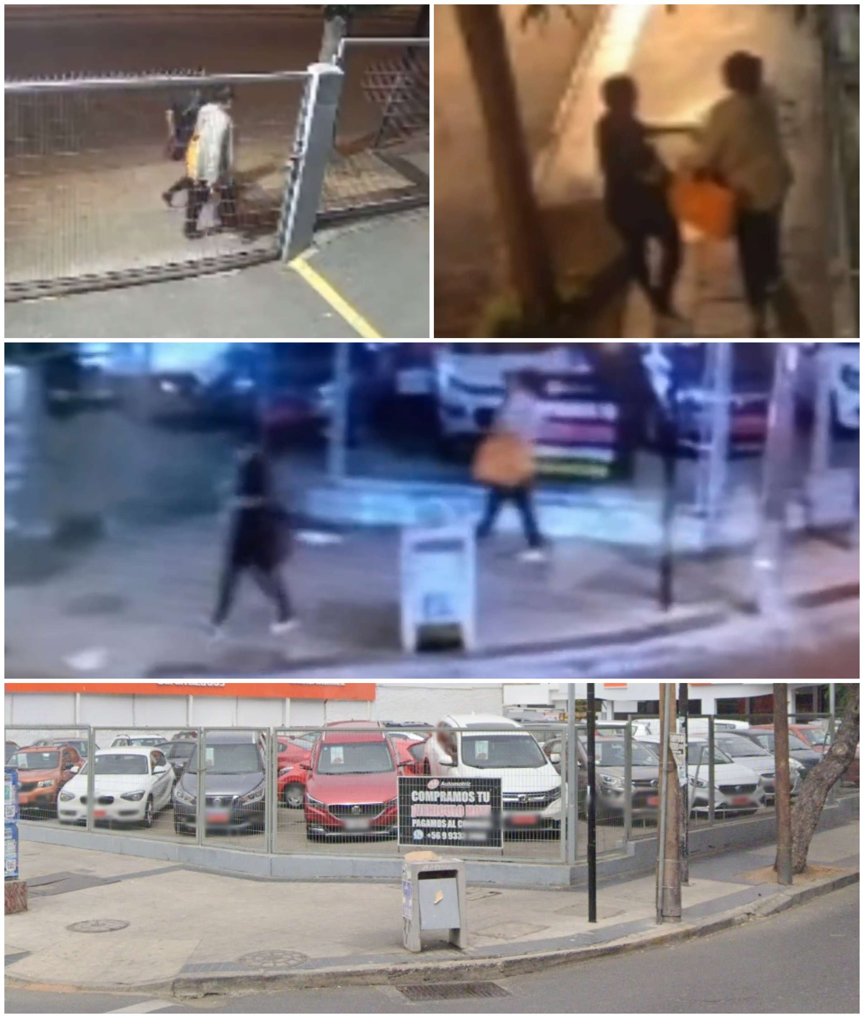 El encuentro entre Anahí y la sospechosa mujer. La última imagen muestra la esquina en la que separaron sus caminos (cámaras/Google Maps)