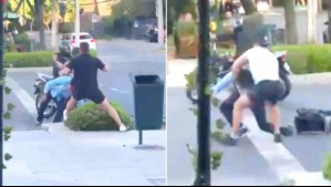 Video muestra arriesgada acción de joven que intentó evitar asalto de Motoclocks en restaurante de Vitacura