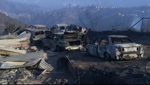 Incendios en región de Valparaíso: Imágenes muestran a camiones y autos consumidos por el fuego