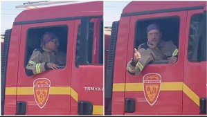 'El Flaco' solidariza ante incendios en región de Valparaíso: Video lo captó a bordo de un camión de bomberos