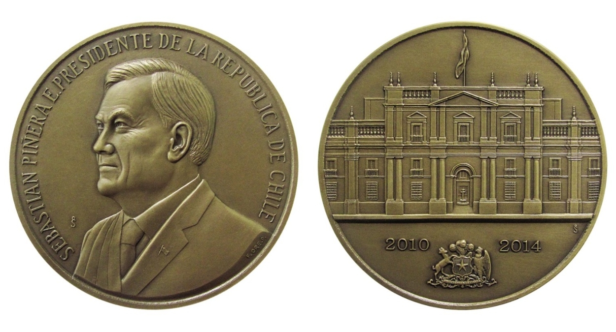 Así es la medalla de bronce del expresidente Sebastián Piñera (Casa de Moneda)
